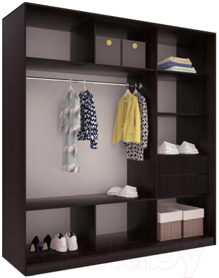 Шкаф-купе Евва 233 VS.02 / АЭП ШК.3 01 (венге/хром)