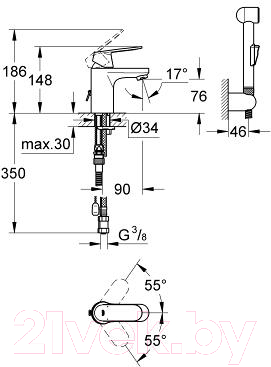 Смеситель GROHE Eurosmart Cosmopolitan 23125000