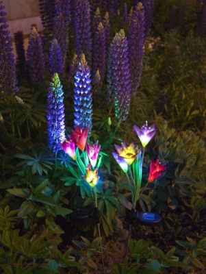 Садовая фигура-светильник Чудесный Сад Ирисы фиолетовые / 695