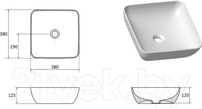 Умывальник Ravak Uni Slim 38 S / XJX01138001