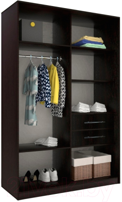 Шкаф-купе Евва 158 VS.03 / АЭП ШК.2 01 (венге/хром)