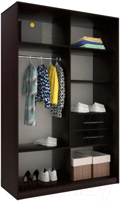 Шкаф-купе Евва 158 VS.02 / АЭП ШК.2 01 (венге/хром)