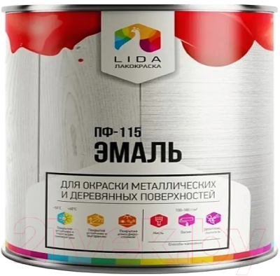 Эмаль Lida ПФ-115 - фото