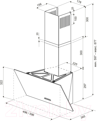 Вытяжка наклонная Krona Gabriele 600 Black PB / 00026738