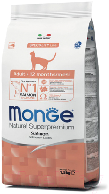 Сухой корм для кошек Monge Superpremium Adult Salmon - фото