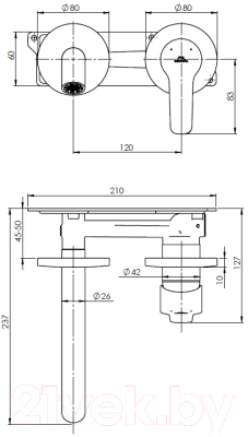 Смеситель Rubineta Torino-1F (BK) / PM0010