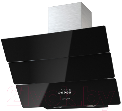 Вытяжка наклонная Krona Inga 600 Inox/Black Push Button / 00024918 - фото