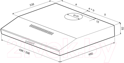 Вытяжка плоская Krona Ermina 600 white PB / КА-00001062