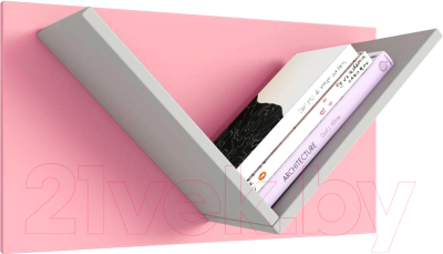 Полка Polini Kids Mirum 5Y 600 (серый/розовый) - фото