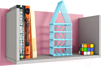 Полка Polini Kids Mirum 5L 600 (серый/розовый) - фото