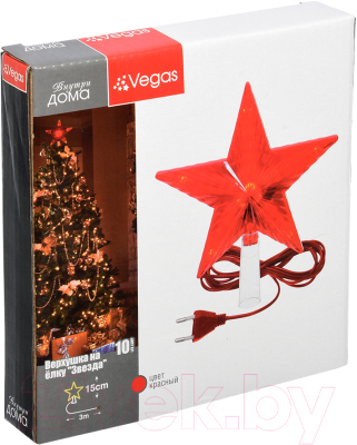 Верхушка для елки VEGAS Звезда 55097 - фото