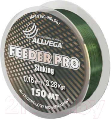 Леска монофильная Allvega Feeder Pro Sinking 0.16мм 150м / LFP15016 (темно-зеленый) - фото