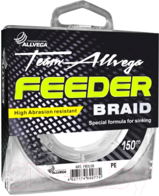 Леска плетеная Allvega Feeder Braid 0.08мм 150м / FBOL08 (темно-оливковый) - фото