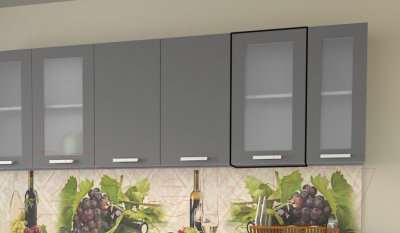 Шкаф навесной для кухни Интерлиния Компо ВШ40ст-720-1дв (серебро)