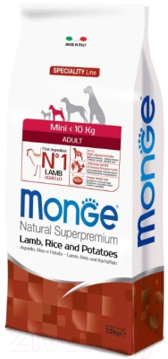 Сухой корм для собак Monge Speciality Adult Mini Lamb Rice & Potato - фото