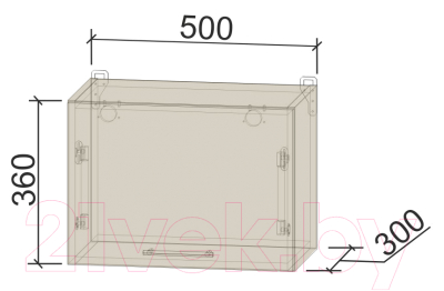 Шкаф под вытяжку Интерлиния Компо ВШГ 50-360 (дуб белый)