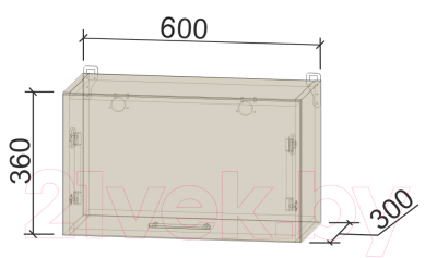 Шкаф под вытяжку Интерлиния Компо ВШГ 60-360 (дуб золотой)