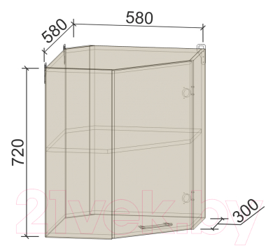 Шкаф навесной для кухни Интерлиния Компо ВШУ-720