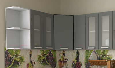 Шкаф навесной для кухни Интерлиния Компо ВШУ-720 (серебристый)