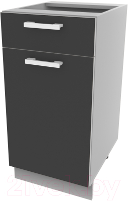 Шкаф-стол кухонный Интерлиния Компо НШ40рш1 (антрацит) - фото