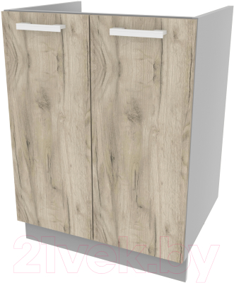 Шкаф под мойку Интерлиния Компо НШ60м-2дв (дуб серый) - фото