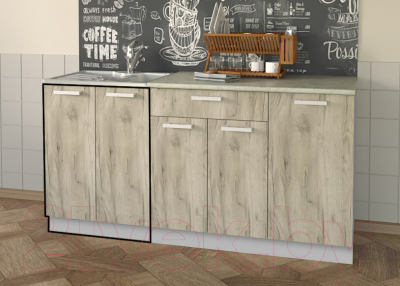 Шкаф под мойку Интерлиния Компо НШ60м-2дв (дуб серый)