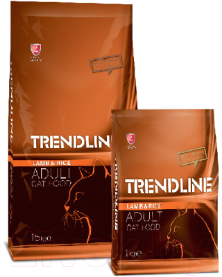 Сухой корм для кошек Trendline с ягненком и рисом (15кг)