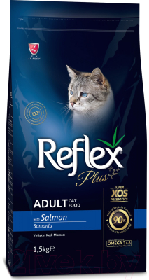 Сухой корм для кошек Reflex Plus с лососем (15кг) - фото
