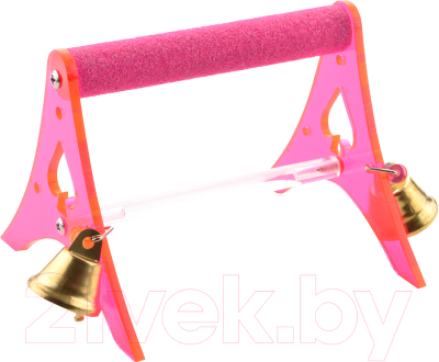 Подставка для клетки Happy Bird С минеральной жердью и колокольчиками / Z72127 - фото