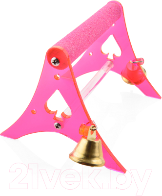 Подставка для клетки Happy Bird С минеральной жердью и колокольчиками / Z72127