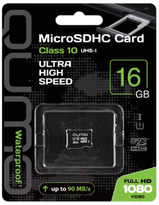 Карта памяти Qumo microSDHC 16GB (QM16GMICSDHC10U1NA) - фото