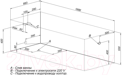 Ванна акриловая Aquanet Extra 170x70 (с каркасом и экраном)