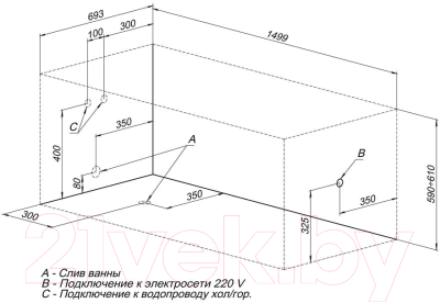 Ванна акриловая Aquanet West 150x70 (с каркасом и экраном)