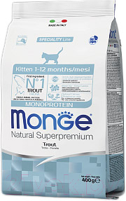 Сухой корм для кошек Monge Monoprotein Kitten Trout - фото