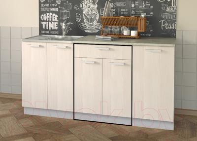 Шкаф-стол кухонный Интерлиния Компо НШ60рш1 (вудлайн кремовый)