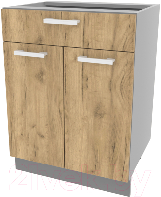 Шкаф-стол кухонный Интерлиния Компо НШ60рш1 (дуб золотой) - фото