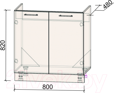 Шкаф под мойку Интерлиния Компо НШ80м-2дв