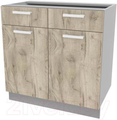 Шкаф-стол кухонный Интерлиния Компо НШ80рш2 (дуб серый) - фото