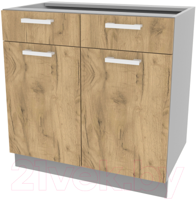 Шкаф-стол кухонный Интерлиния Компо НШ80рш2 (дуб золотой) - фото