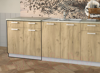 Шкаф-стол кухонный Интерлиния Компо НШ80рш2 (дуб золотой)