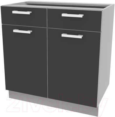 Шкаф-стол кухонный Интерлиния Компо НШ80рш2 (антрацит) - фото