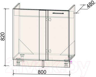 Шкаф под мойку Интерлиния Компо НШ88-М.П
