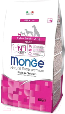 Сухой корм для собак Monge Dog Extra Small Adult c цыпленком - фото