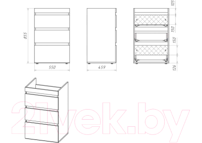 Тумба с умывальником Misty Фостер 55 + Гавана 120 D R