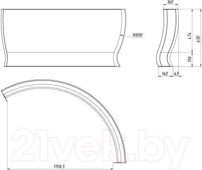 Экран для ванны 1Марка Omega New 180 / 02омн1818