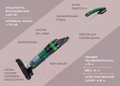 Вертикальный пылесос Endever SkyClean VC-292