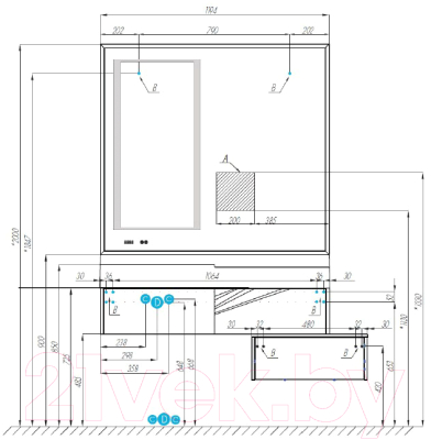 Тумба с умывальником Акватон Сакура 120 (1A2197K1SKW80)