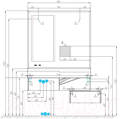 Тумба с умывальником Акватон Сакура 120 (1A2197K2SKW80)