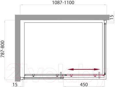 Душевой уголок BelBagno UNO-AH-1-110/80-P-Cr