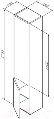 Шкаф-пенал для ванной AM.PM Like M80CHL0356WG